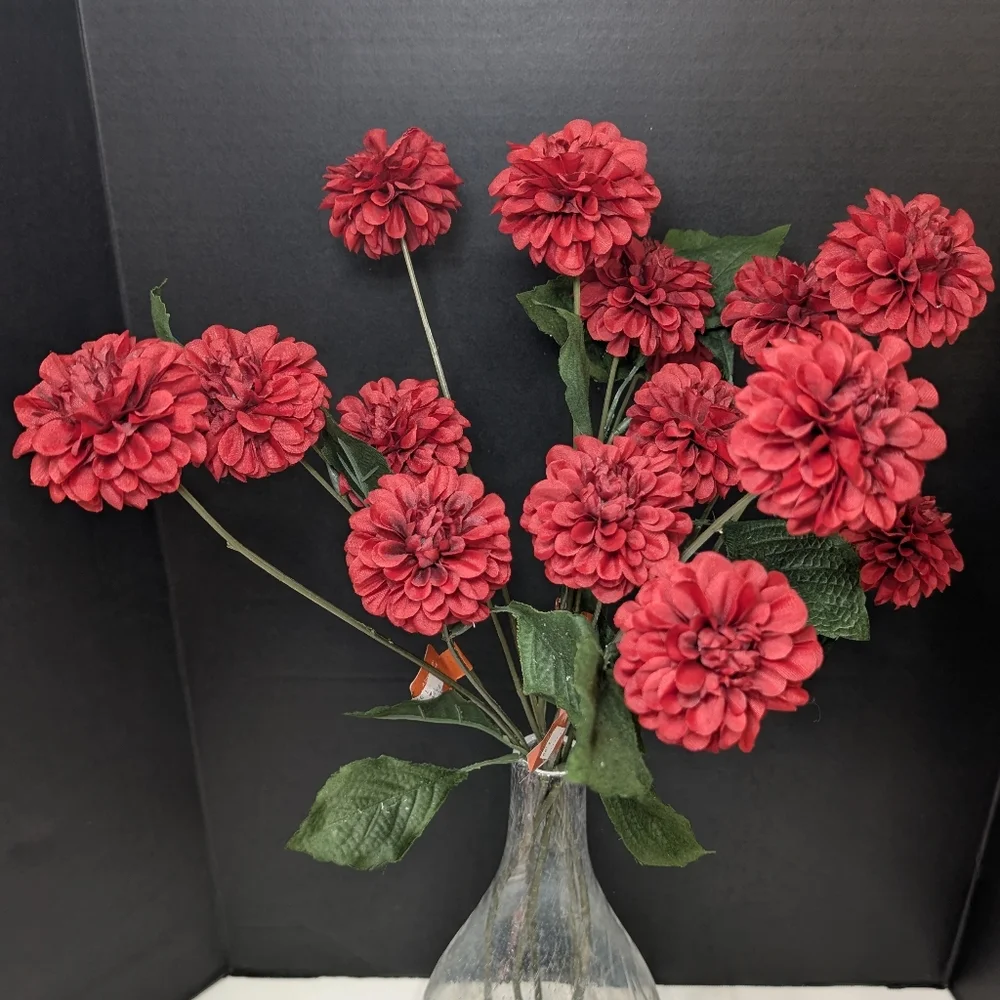 Dark Red Dahlia Stems Ashland Michaels Scarlet Faux Floral Scarlet Flowers